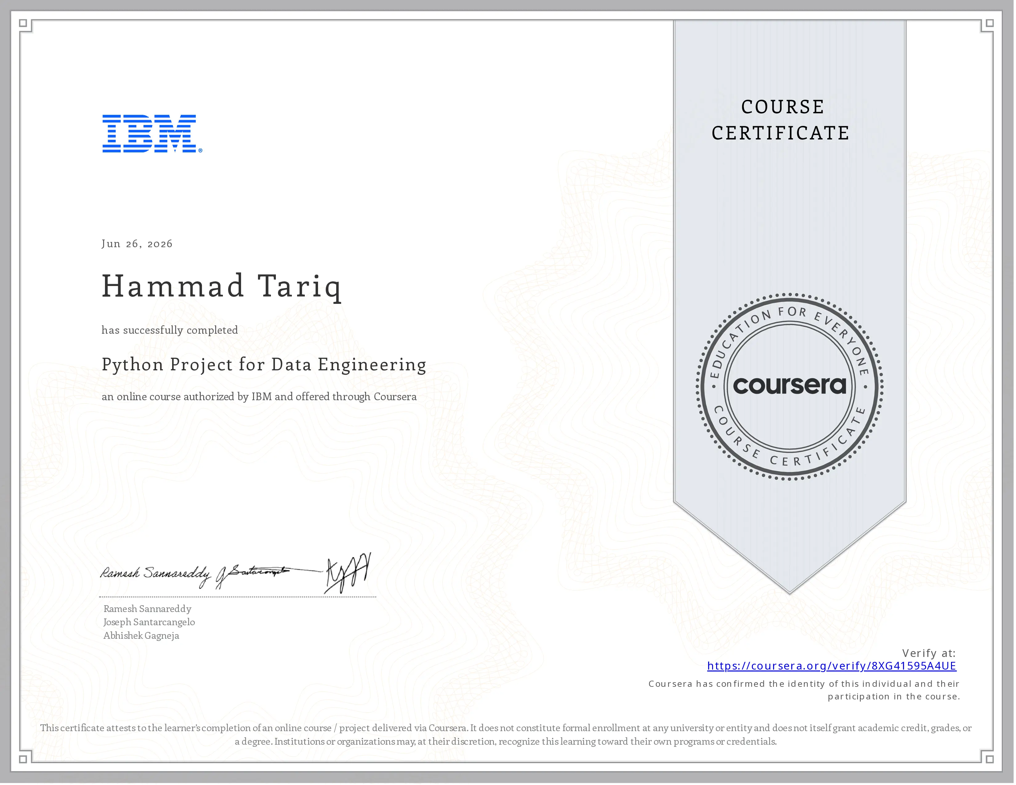 Data Engineering Project - Python certificate
